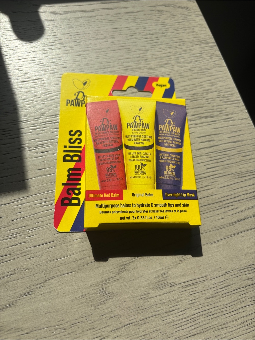 Balm Bliss Lip & Skin Balm Trio - Red, Yellow, Purple